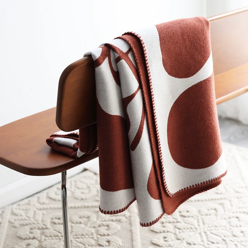 Cashmere Throw Blanket - Couverture Jacquard en Faux cachemire, couverture