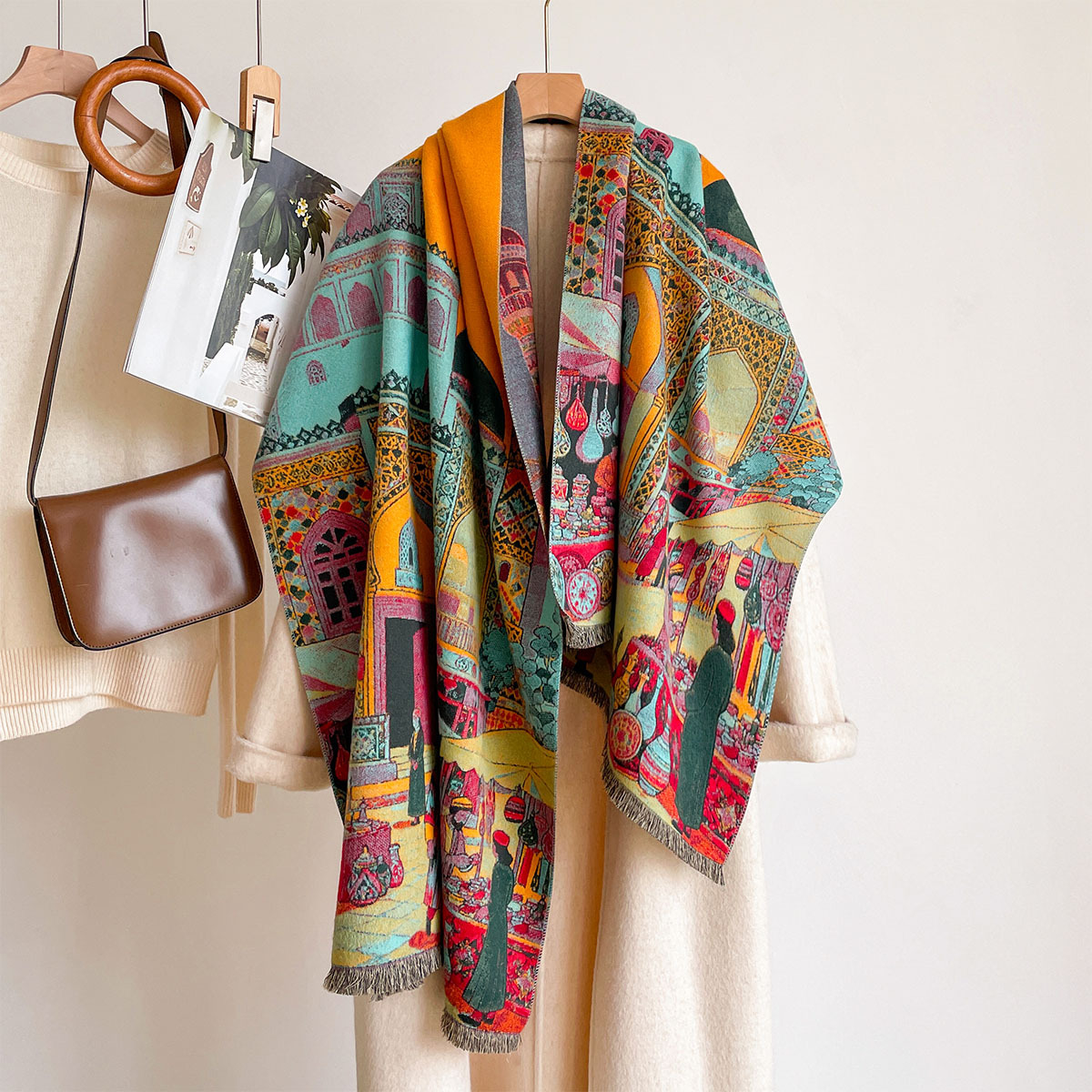 Cashmere Throw Blanket - Écharpe en imitation cachemire pour femme,