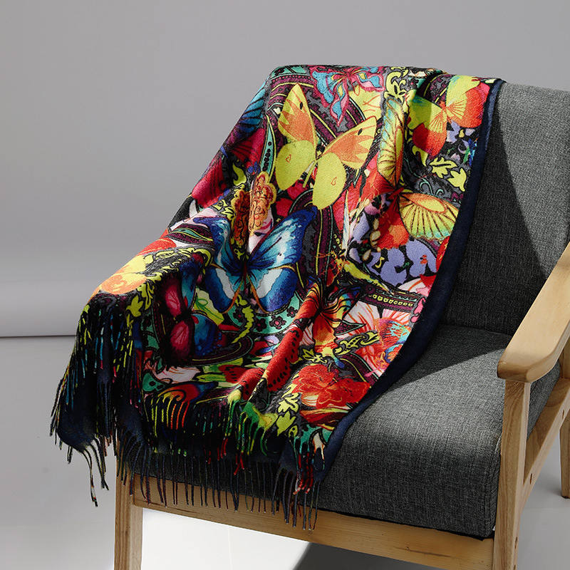 Cashmere Throw Blanket - Marque de luxe peinture à l'huile