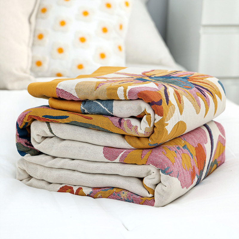 Cashmere Throw Blanket - Couverture Simple en Coton et Gaze